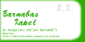 barnabas kapel business card